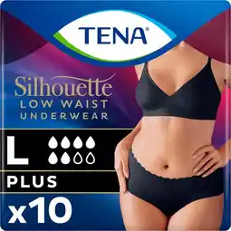 Etos TENA Silhouette Plus Low Waist Wegwerp Broekjes Zwart L 10 stuks aanbieding