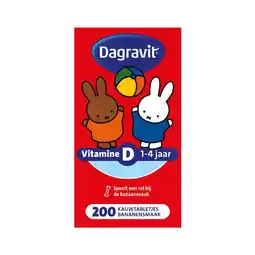 Etos Dagravit Kids Vitamine D 200 kauwtabletten aanbieding