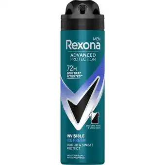 Etos Rexona Men Advanced Protection Invisible Ice Deodorant Spray 150 ML aanbieding