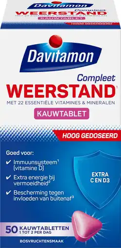 Etos Davitamon Compleet Weerstand Forte 50 Kauwtabletten aanbieding