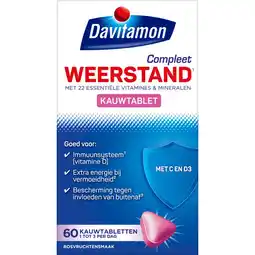 Etos Davitamon Compleet Weerstand Met Vitamine C&D Multivitamine Bosvruchten 60 kauwtabl aanbieding