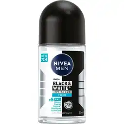 Etos NIVEA MEN Black & White Invisible Fresh Deodorant Roller 50 ML aanbieding