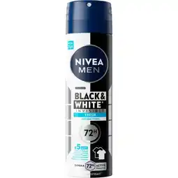 Etos NIVEA MEN Black & White Invisible Fresh Deodorant Spray 150 ML aanbieding