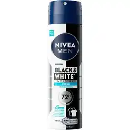 Etos NIVEA MEN Black & White Invisible Fresh Deodorant Spray 150 ML aanbieding