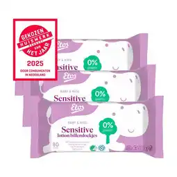 Etos Etos Baby & Kids Sensitive Lotion Billendoekjes 3x80 stuks aanbieding