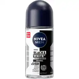 Etos NIVEA MEN Black & White Invisible Original Deodorant Roller 50 ML aanbieding