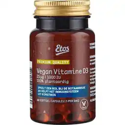 Etos Etos Premium Vegan Vitamine D3 25ug 1000IU 60 stuks aanbieding