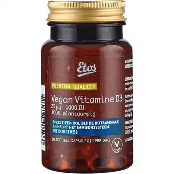 Etos Etos Premium Vegan Vitamine D3 25ug 1000IU 60 stuks aanbieding