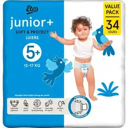 Etos Etos Luiers Junior+ Maat 5+ 12-17 kg Value Pack 34 stuks aanbieding