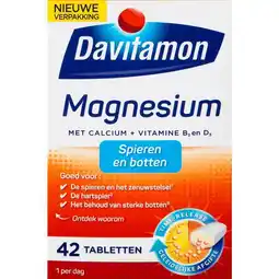 Etos Davitamon Magnesium Met Calcium + Vitamine D Tabletten 42 Stuks aanbieding