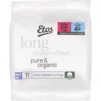 Etos Etos Pure & Organic Ultra Long Maandverband 11 stuks aanbieding