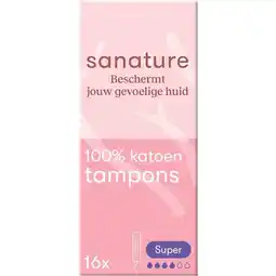 Etos Sanature 100% Katoenen Tampons Super 16 stuks aanbieding