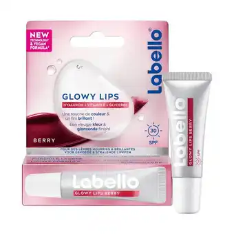 Etos Labello Glowy Lips Berry SPF 30 aanbieding