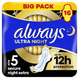 Etos ALWAYS ULTRA PADS NIGHT EXTR WINGS 16 - BP aanbieding