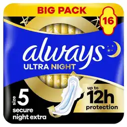 Etos ALWAYS ULTRA PADS NIGHT EXTR WINGS 16 - BP aanbieding