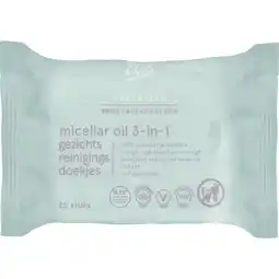 Etos Etos Micellar Oil 3-in 1 Face Cleansing Wipes 25 stuks aanbieding