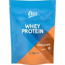 Etos Etos Whey Protein Eiwitpoeder Chocolate 510 GR aanbieding
