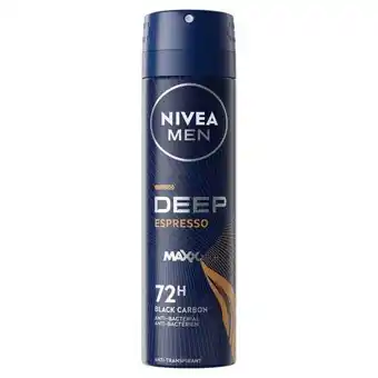 Etos NIVEA MEN Deep Black Carbon Espresso Deodorant Spray 150 ML aanbieding
