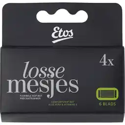 Etos Etos Scheermes Man Navul 6 Blads Zwart 4 stuks aanbieding