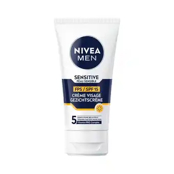 Etos NIVEA MEN Sensitive Gezichtscrème SPF15 Gevoelige Huid 75 ml aanbieding