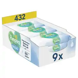 Etos Pampers Harmonie Aqua Billendoekjes 9x48 Stuks aanbieding