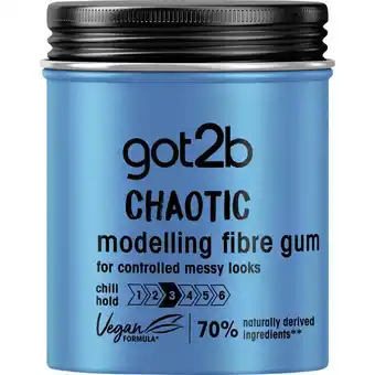 Etos Schwarzkopf Got2b Chaotic Modelling Fibre Gum 100 ML aanbieding
