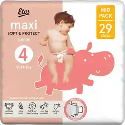 Etos Etos Luiers Maxi Maat 4 9-14 kg Mid Pack 29 stuks aanbieding