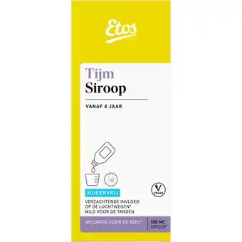 Etos Etos Tijmsiroop Suikervrij aanbieding