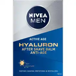 Etos NIVEA MEN Active Age Hyaluron Aftershave Balsem Anti-Age 75 ML aanbieding