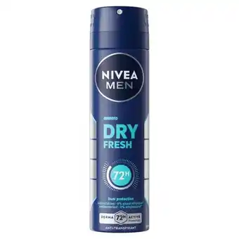 Etos NIVEA MEN Dry Fresh Deodorant Spray 150 ML aanbieding