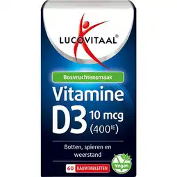 Etos Lucovitaal Vitamine D3 10mcg 60 kauwtabl aanbieding