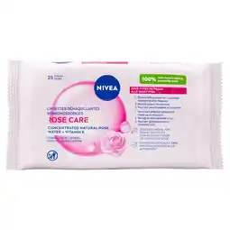 Etos NIVEA Rose Care Reinigingsdoekjes 25 Stuks aanbieding