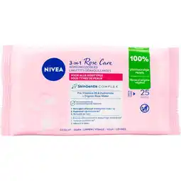 Etos NIVEA Rose Care Reinigingsdoekjes 25 Stuks aanbieding