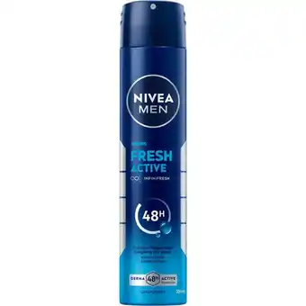 Etos NIVEA MEN Fresh Active Deodorant Spray 200 ML aanbieding