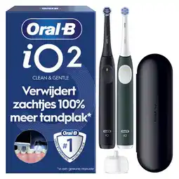 Etos Oral-B iO 2 Zwart & Groen 2 Elektrische Tandenborstels aanbieding