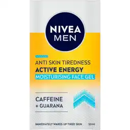 Etos NIVEA MEN Active Energy Wake-up Hydraterende Gezichtsgel 50 ML aanbieding