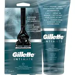 Etos Gillette Intimate Razor 2UP en 2-In-1 Scheercrème + Reiniger Voor Intieme Zone aanbieding