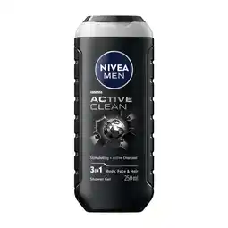 Etos NIVEA MEN Active Clean Douchegel 250 ML aanbieding