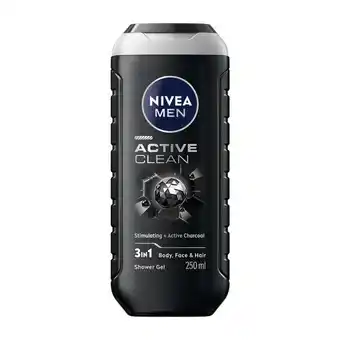 Etos NIVEA MEN Active Clean Douchegel 250 ML aanbieding
