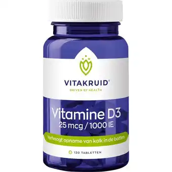 Etos Vitakruid Vitamine D3 25 mcg / 1000 IE - 120 tabletten aanbieding