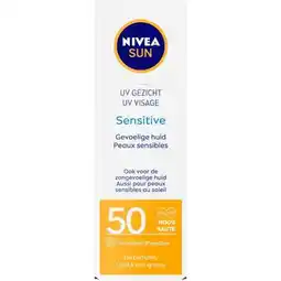Etos NIVEA SUN Gezicht Zonnebrandcrème Sensitive SPF 50 50 ML aanbieding