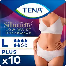 Etos TENA Silhouette Plus Wegwerp Broekjes Wit Low Waist L 10 stuks aanbieding