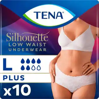 Etos TENA Silhouette Plus Wegwerp Broekjes Wit Low Waist L 10 stuks aanbieding