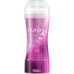 Etos Durex Massage Olie en Glijmiddel 2-in-1 Aloë Vera Waterbasis 200 ML aanbieding