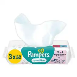 Etos Pampers Sensitive Billendoekjes 3x52 Stuks aanbieding