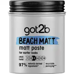 Etos Schwarzkopf Got2b Beach Matt Paste 100 ML aanbieding