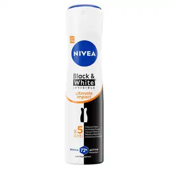 Etos NIVEA Black & White Ultimate Impact Deodorant Spray 150 ML aanbieding