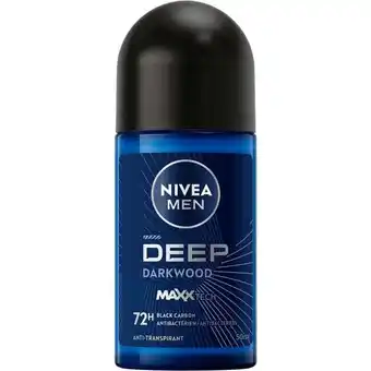 Etos NIVEA MEN Deep Dark Wood Deodorant Roller 50 ML aanbieding