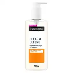 Etos Neutrogena Clear & Defend Daily Face Wash Met 2% Salicylic Acid 200 ML aanbieding
