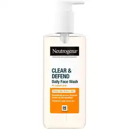 Etos Neutrogena Clear & Defend Daily Face Wash Met 2% Salicylic Acid 200 ML aanbieding